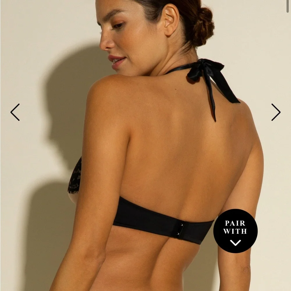 Magnolia Black Lace Halter Bra - Picture 3 of 11